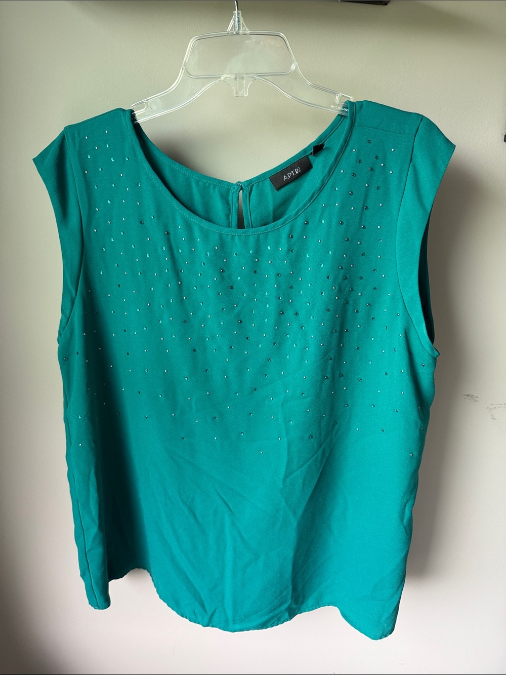 Apt. 9 Green Sleeveless Stud-Embellished Women's Camisole